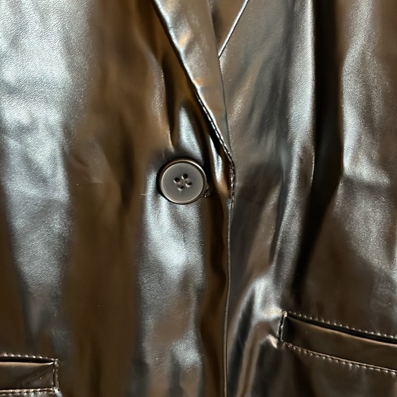 *3/$15* Black Faux Leather Jacket - Picture 3 of 11